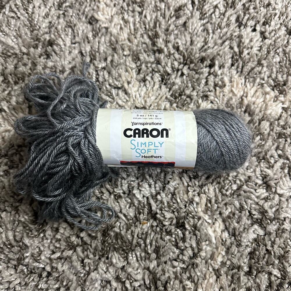 Caron Simply Soft Yarnspirations Heathers H9700H Gray Heather Acrylic 4 oz
